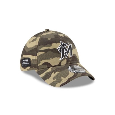 Miami Marlins Gorra | New Era MLB Armed Forces Weekend 39thirty Stretch Fit Cap Mexico - Verdes